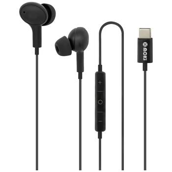 Moki Wired USB-C Connect Inner Ear Earphones W/ Mic & Control Black
