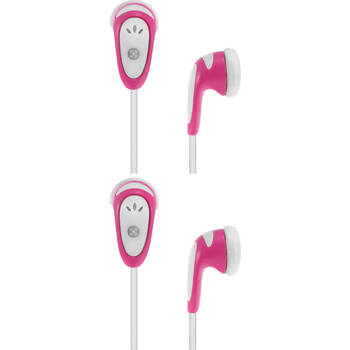 2PK Moki Volume Limited Kids Wired 89dB Earphones w/ 3.5mm Jack Pink