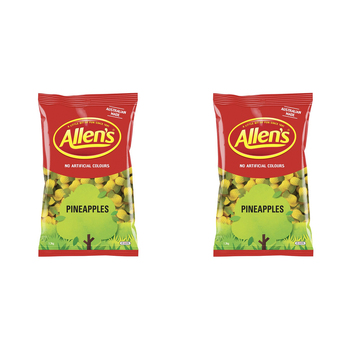 2PK Allens Pineaapples Large Soft Chew Lolly/Candy Bag 1.3kg