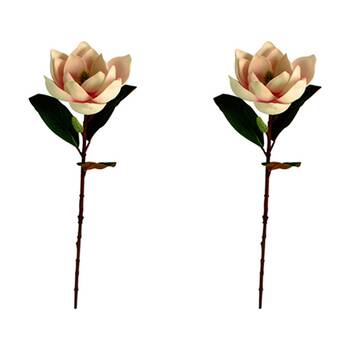 2PK Maine & Crawford Real Touch 70cm Magnolia Stem Artificial Flower - Pink