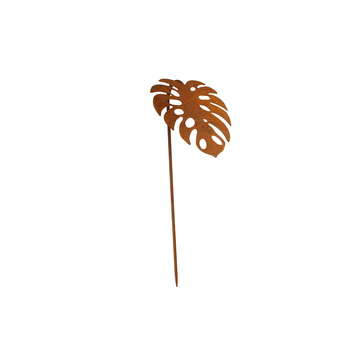 Maine & Crawford Yamba 120cm Outdoor Monstera Leaf Cast Iron Ornament - Rusted
