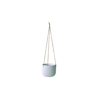 Maine and Crawford Diego Stripe 70cm Concrete String Hang Pot - White
