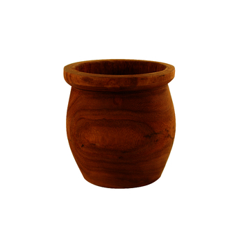 Maine and Crawford Kali 28cm Wooden Pot Planter - Brown