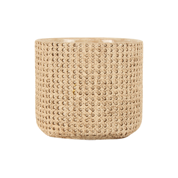 Maine and Crawford 26cm Igone Textured Cement Pot - Natural