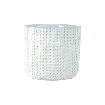 Maine and Crawford 26cm Henry Textured Cement Pot - White