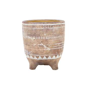 Maine and Crawford 25cm Baker Cement Pot w/Legs - Terracotta