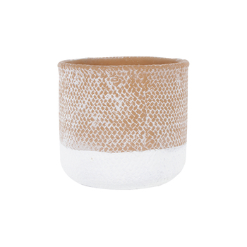Maine and Crawford 24x22cm Bipin Cement Pattern Pot - Grey