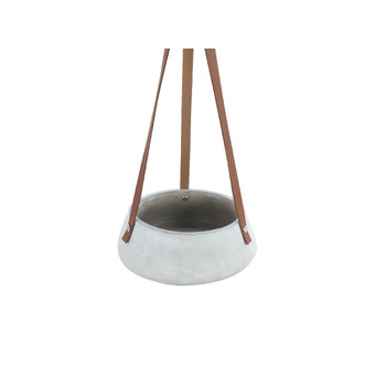Maine & Crawford 20cm Lucee Concrete Hanging Pot w/ Leather Strap