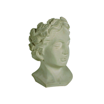 Maine & Crawford Octavia Head 21cm Cement Planter Plant Pot - White