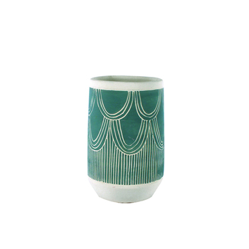 Maine & Crawford Ridley 21x15cm Cement Vase Decor - Blue