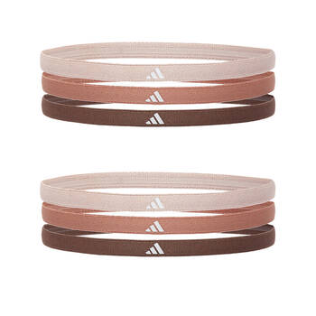 2x 3PK Adidas Sport Hair Band Elastic/Lycra Non-Slip Taupe/Clay Strata/Earth Strata