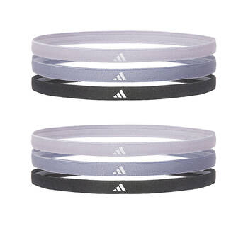 2x 3PK Adidas Sport Hair Band Elastic/Lycra Non-Slip Silver Dawn/Violet/Legend Ink