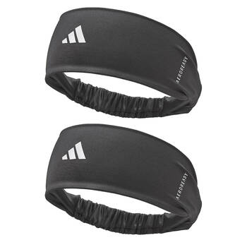 2PK Adidas Sports Elastic Headband Moisture Wicking Gym/Workout Accessory Black
