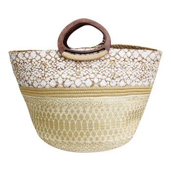 LVD Maison Jute 49cm Bag Ladies/Women's Handbag w/ Handle - Beige