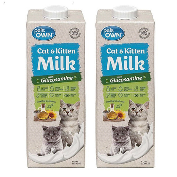 2PK Pets Own Cat & Kitten Milk w/ Glucosamine 1L