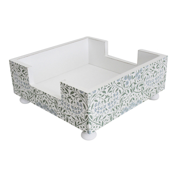 LVD Harvest Wood 19cm Napkin Holder Home/Kitchen Square - White