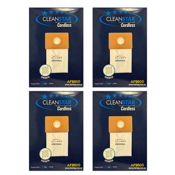 4x 5pc Cleanstar Synthetic VacBag AF950S for VPROSTAR Backpack Vacuum Cleaner