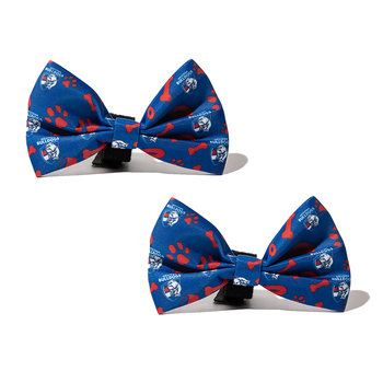 2PK AFL Western Bulldogs Pet Dog Neck Bowtie Accessory One Size