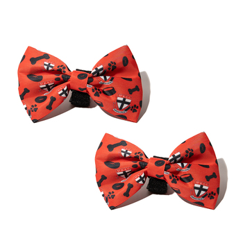 2PK AFL St Kilda Saints Pet Dog Neck Bowtie Accessory One Size