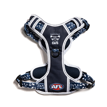 AFL Geelong Cats Pet Dog Padded Harness Adjustable Vest L