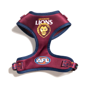 AFL Brisbane Lions Pet Dog Padded Harness Adjustable Vest M