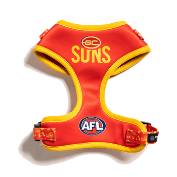 AFL Gold Coast Suns Pet Dog Padded Harness Adjustable Vest S