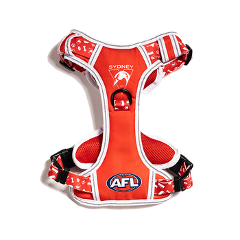 AFL Sydney Swans Pet Dog Padded Harness Adjustable Vest L
