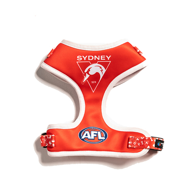 AFL Sydney Swans Pet Dog Padded Harness Adjustable Vest M