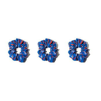 3PK AFL Western Bulldogs Hair Scrunchie/Tie Accessory 10cm