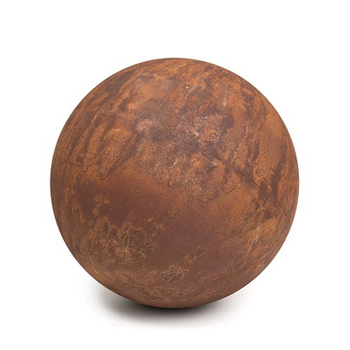 Garden Corten Steel 28cm Ball Round Outdoor Decor - Brown