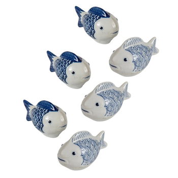 6x Garden 6.1cm Floating Porcelain Fish Outdoor Decor Small - Assorted