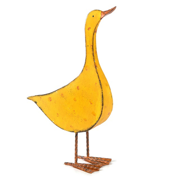 53cm Metal Duck Yellow Large Garden Decor