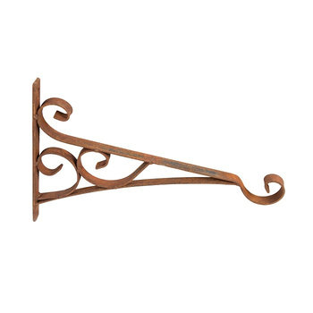 Garden 43.5cm Heavy Duty Rust Metal Wall Bracket - Brown