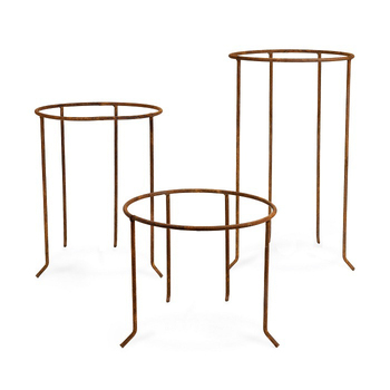 3PK Garden Rust 31/46/61cm Metal Display Stand Set