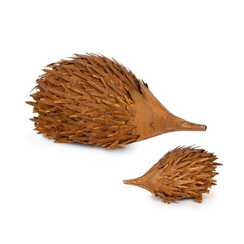 2pc Garden Metal 13/25cm Echidna Animal Sculpture Decor Set