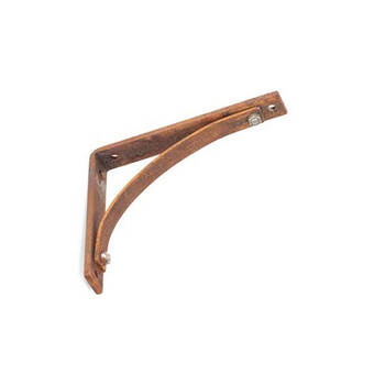  Corner Metal Wall Bracket Medium 15x17cm - Rust
