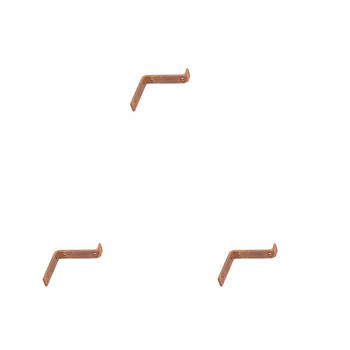3PK Metal Wall Heavy-Duty L Bracket Small 13x13cm - Rust