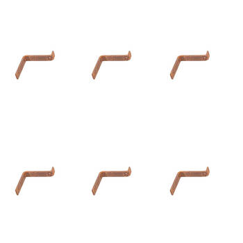 6PK Metal Wall Heavy-Duty L Bracket Small 13x13cm - Rust