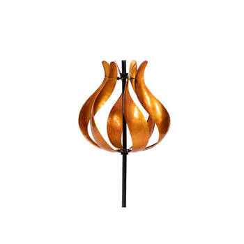 Metal Wind Spinner Tulip Home/Garden Decor 37x190cm - Gold