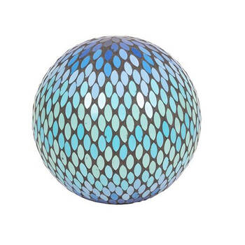  Glass Mosaic Patterned Ball Outdoor Home Decor 30x30cm Blue