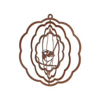  Steel Wind Spin Wren Outdoor Decoration 31.5cm Rust Assorted