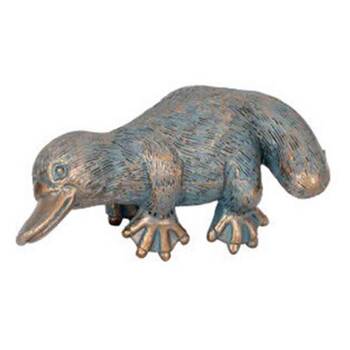  Polyresin Platypus Planter Pot Sitter Ornament Aged Brass Assorted