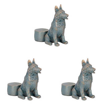 3PK Polyresin Dog Planter Pot Feet Riser Aged Brass Assorted