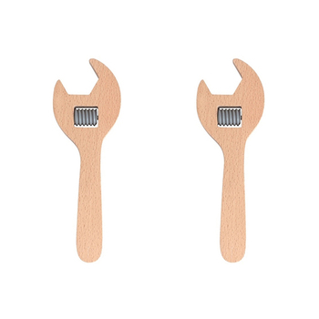 2x MamaMemo Workshop Tools Adjustable Spanner Kids/Children Fun Wooden Toy 3+