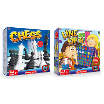 2pc HTI Line Up 4 Game and Chess Board Strategy Game Kids/Family Combo Set 3y+