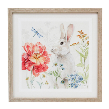 LVD Framed Glass/Resin 42.5cm Print Spring Bunny Wall Hanging Art