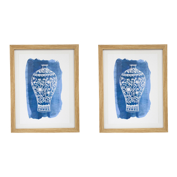 2PK LVD Framed Print Chinoiserie 1 Home Decor 35x45cm