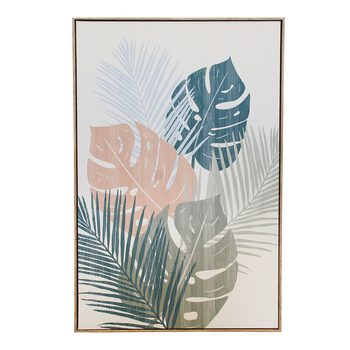 LVD Framed Canvas Glass/Resin 40x60cm Monstera Wall Hanging Art