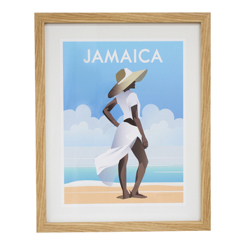 LVD Framed Glass/Resin 40x50cm Jamaica Print Wall Hanging Art