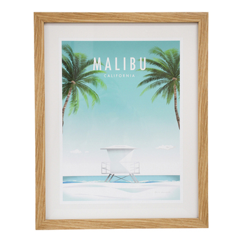 LVD Framed Glass/Resin 40x50cm Print Malibu Wall Hanging Art